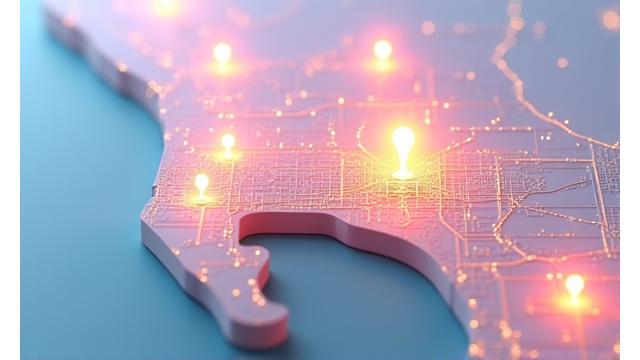 Stylized map of San Diego with pinpoints highlighting Coral Compass's local wellness partnerships.