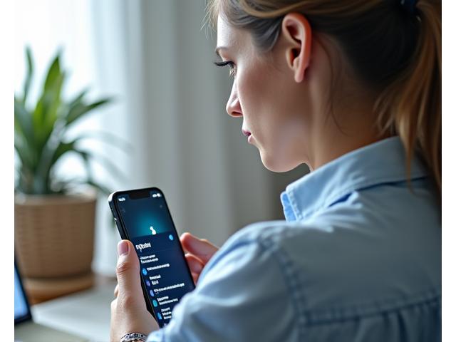 A person intentionally organizing their phone apps and managing notifications, showcasing mindful tech practices for enhanced well-being.