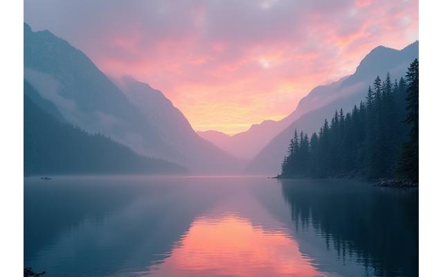 A peaceful lakeside view with no visible tech, emphasizing a weekend digital detox retreat's intensive reset experience.