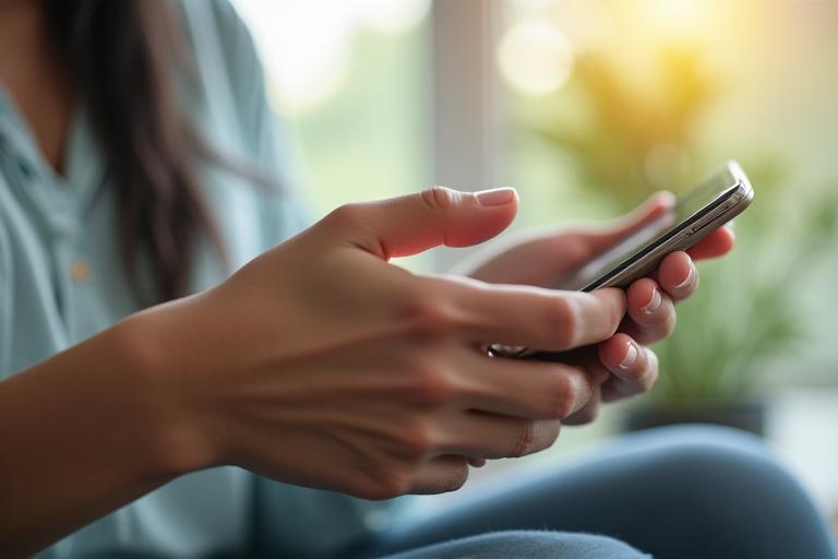 Person mindfully disengaging from digital devices