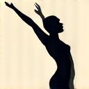 Icon representing a person exercising, flexible and strong.