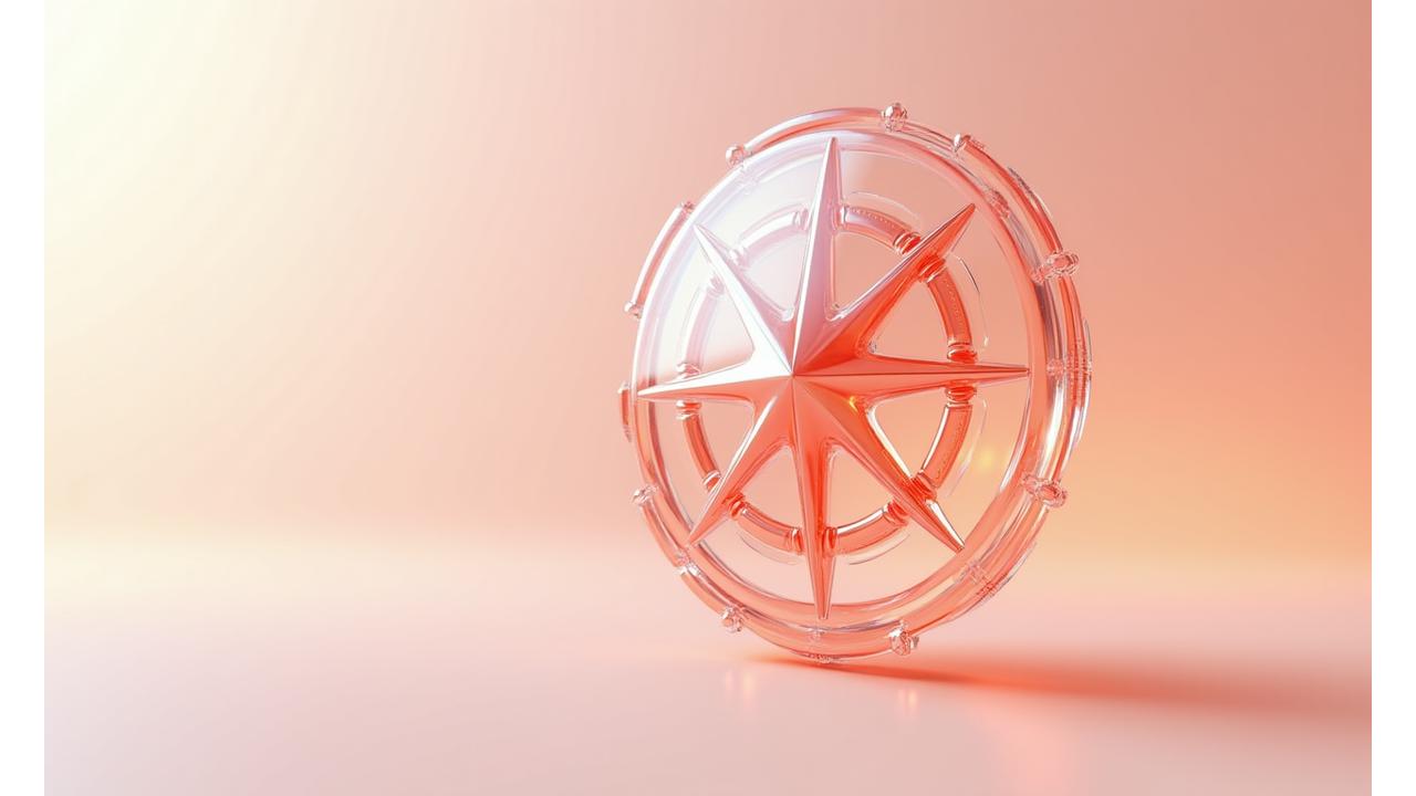 Stylized abstract image representing data protection and privacy, with secure digital connections and a compass icon, embodying Coral Compass's commitment.