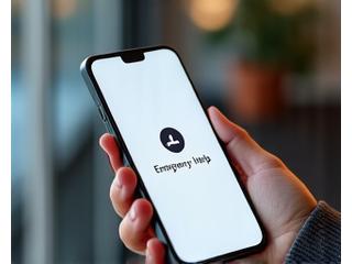 Emergency contact icon on a smartphone, indicating immediate crisis support